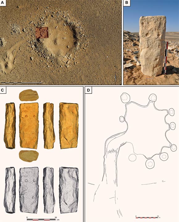 The engraved stone in Jibal al-Khashabiyeh, Jordan. Image credit: Crassard et al., doi: 10.1371/journal.pone.0277927.