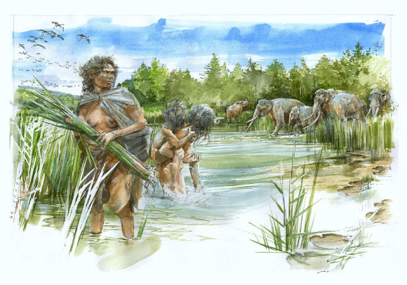 This is how it might have looked Schöningen about 300,000 years ago. Image credit: Altamura et al., doi: 10.1016/j.quascirev.2023.108094.