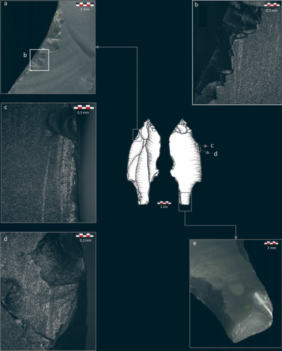 A tanged point from the site of Maisières-Canal, Belgium. Image credit: Coppe et al., doi: 10.1038/s41598-023-45554-w.